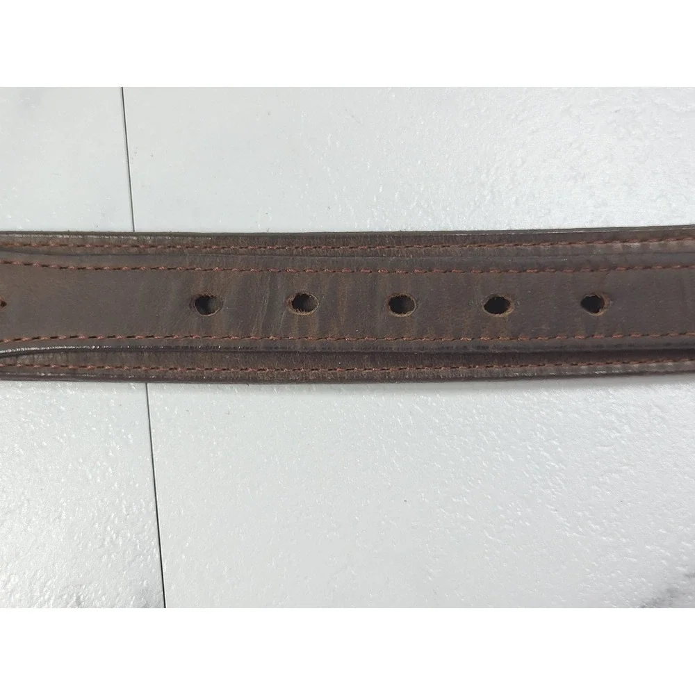 Schaefer Outfitter Mens Dark Brown‎ Leather Western Belt Brass Buckle 38 USA